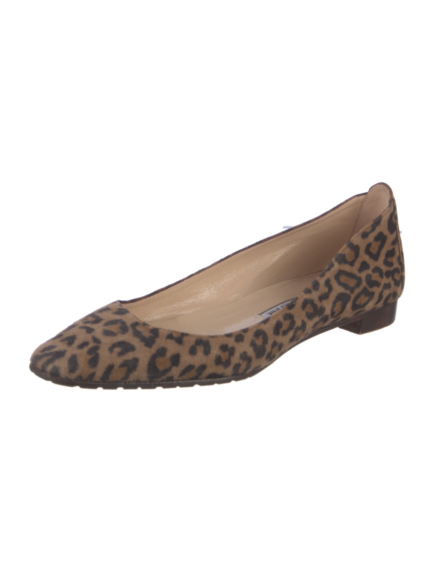 Manolo Blahnik Suede Animal Print Flats