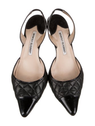 Manolo Blahnik Leather Slingback Pumps