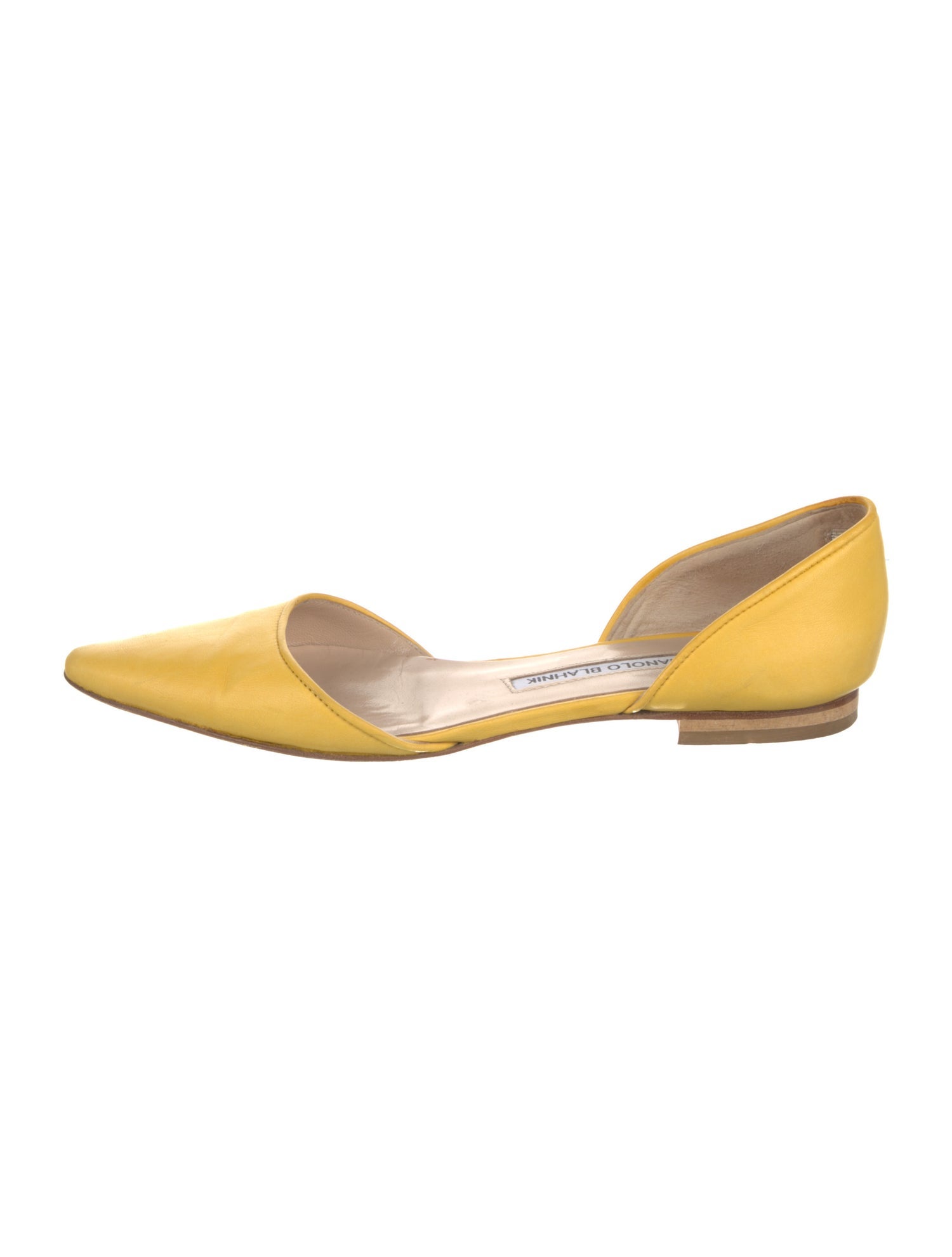 Manolo Blahnik Leather D'Orsay Flats