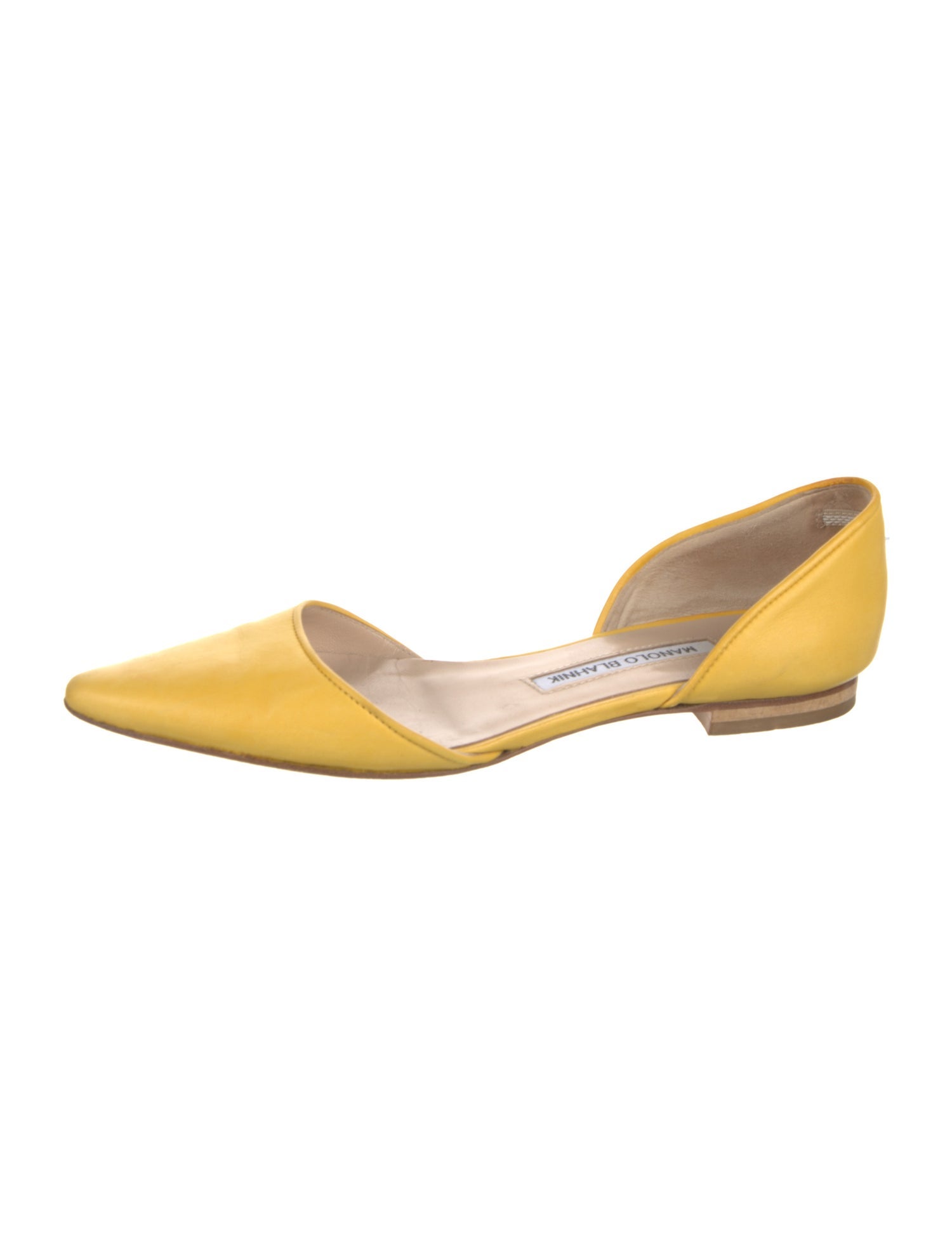 Manolo Blahnik Leather D'Orsay Flats