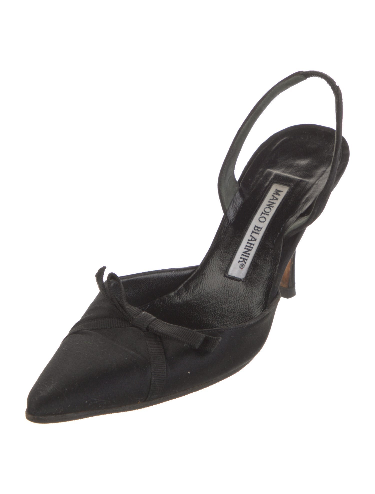 Manolo Blahnik Suede Bow Accents Slingback Pumps