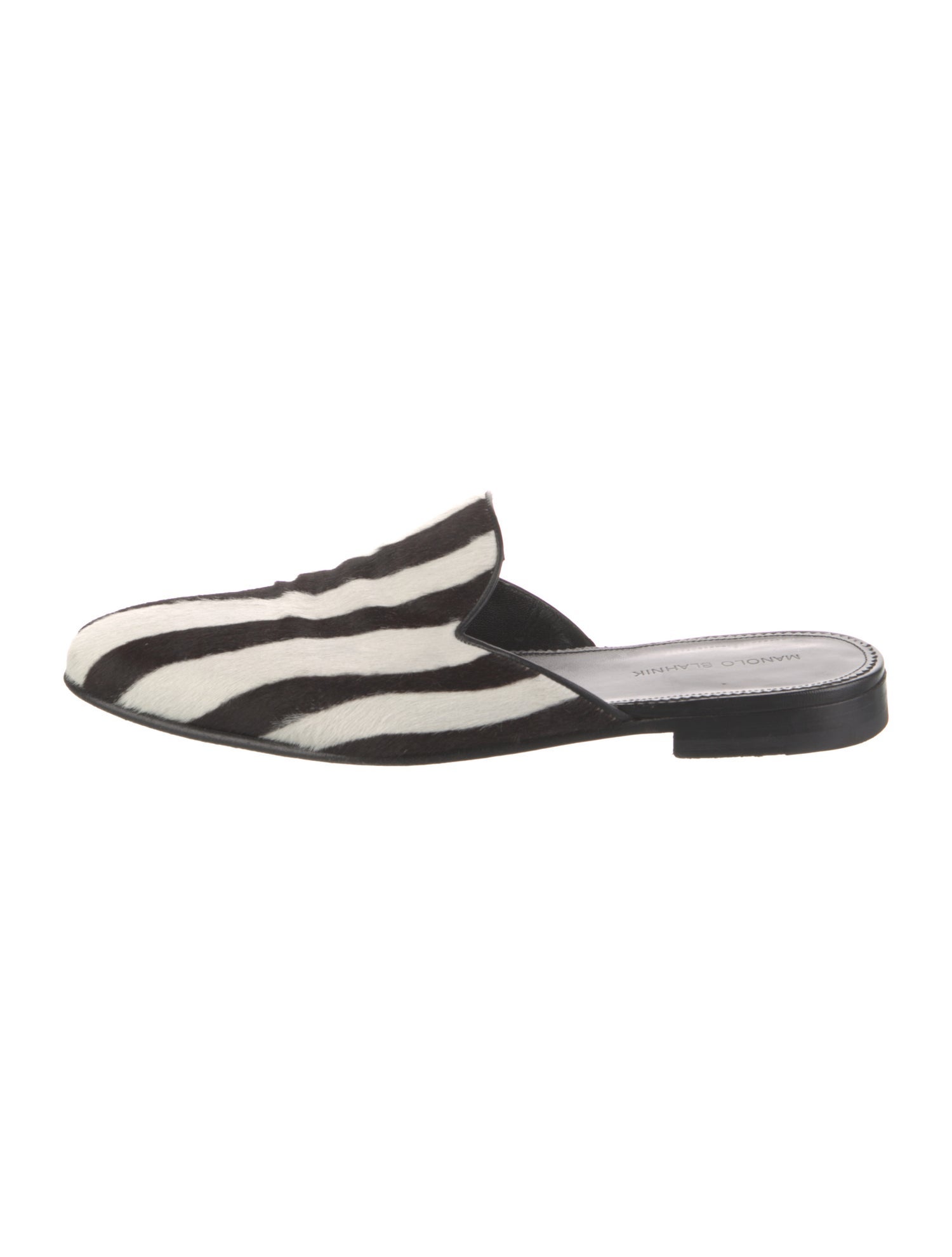Manolo Blahnik Ponyhair Animal Print Slippers
