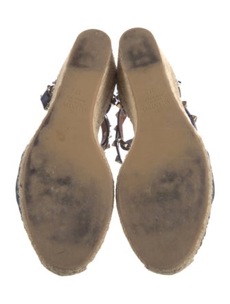 Manolo Blahnik Denim Whipstitch Trim D'Orsay Pumps