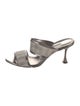 Manolo Blahnik Leather Patterned Slides