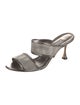 Manolo Blahnik Leather Patterned Slides