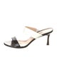 Manolo Blahnik Patent Leather Colorblock Pattern Slides