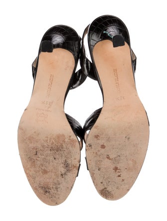 Manolo Blahnik Crocodile Slingback Sandals