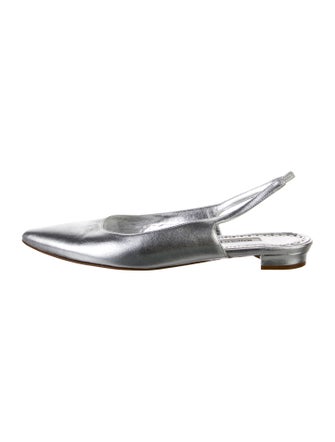 Manolo Blahnik Leather Slingback Flats