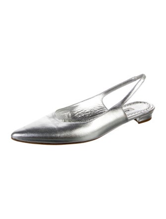 Manolo Blahnik Leather Slingback Flats