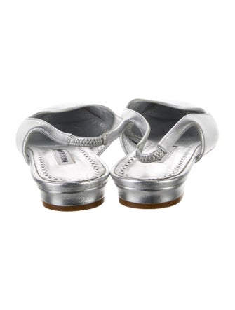 Manolo Blahnik Leather Slingback Flats