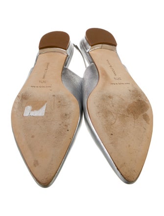 Manolo Blahnik Leather Slingback Flats