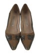 Manolo Blahnik Leather Colorblock Pattern Pumps