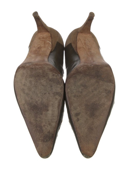 Manolo Blahnik Leather Colorblock Pattern Pumps