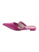 Manolo Blahnik Satin Crystal Embellishments Mules
