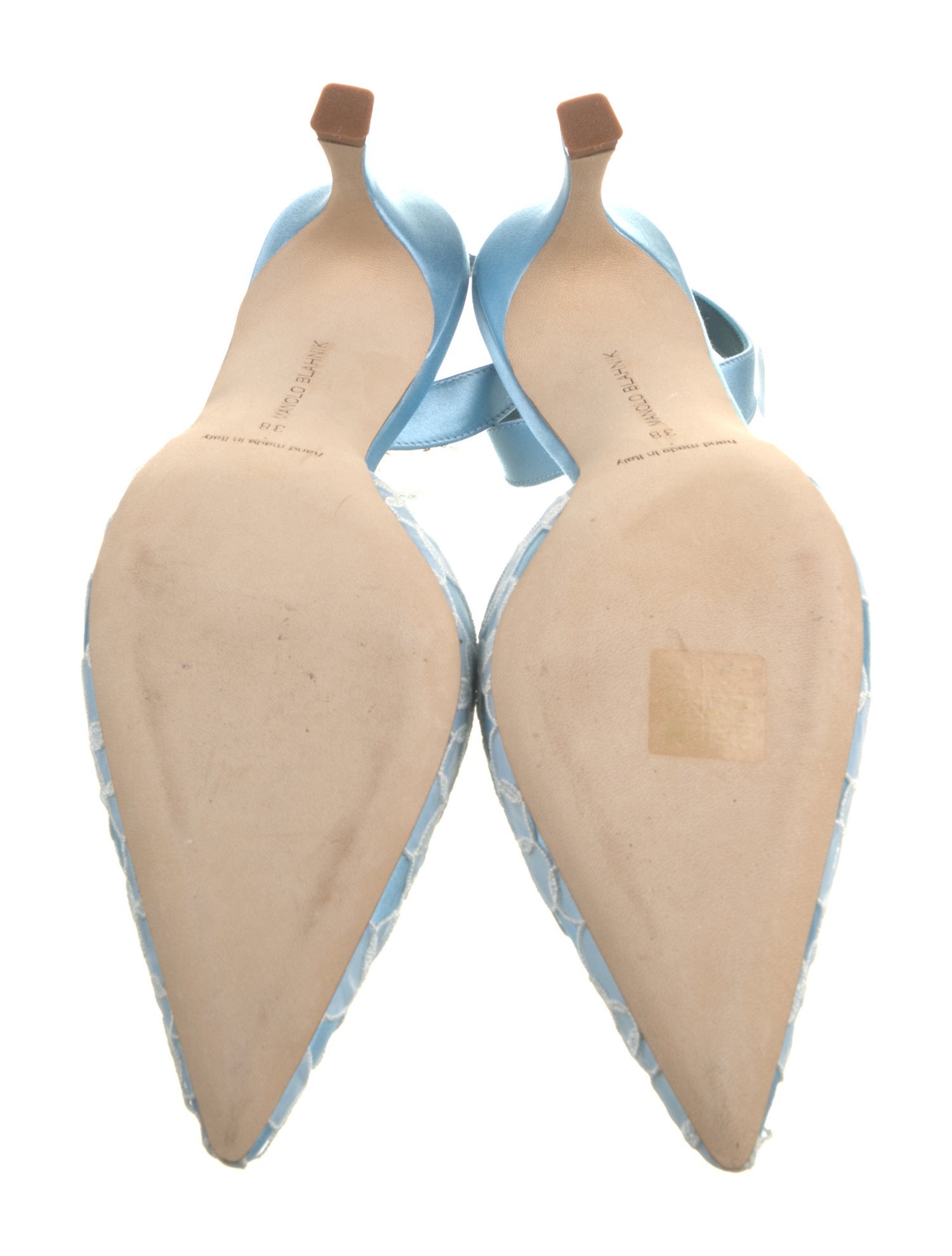 Manolo Blahnik Satin Printed Slingback Pumps