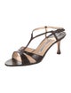 Manolo Blahnik Alligator Animal Print T-Strap Sandals