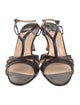 Manolo Blahnik Alligator Animal Print T-Strap Sandals