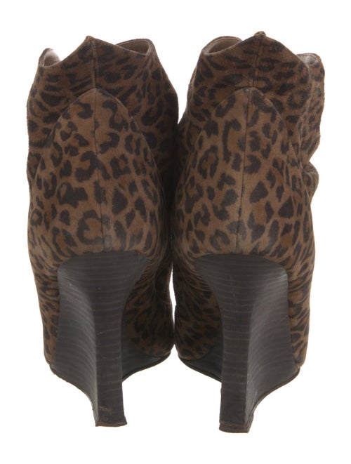 Manolo Blahnik Suede Animal Print Lace-Up Boots
