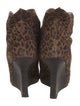 Manolo Blahnik Suede Animal Print Lace-Up Boots