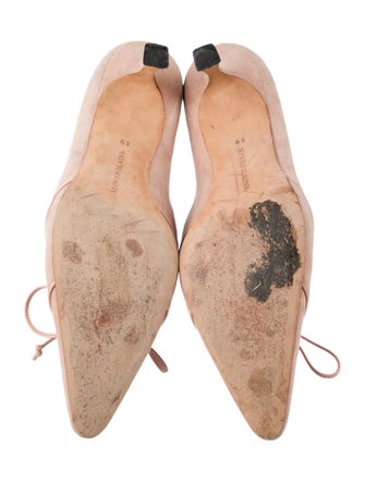 Manolo Blahnik Suede Bow Accents Pumps