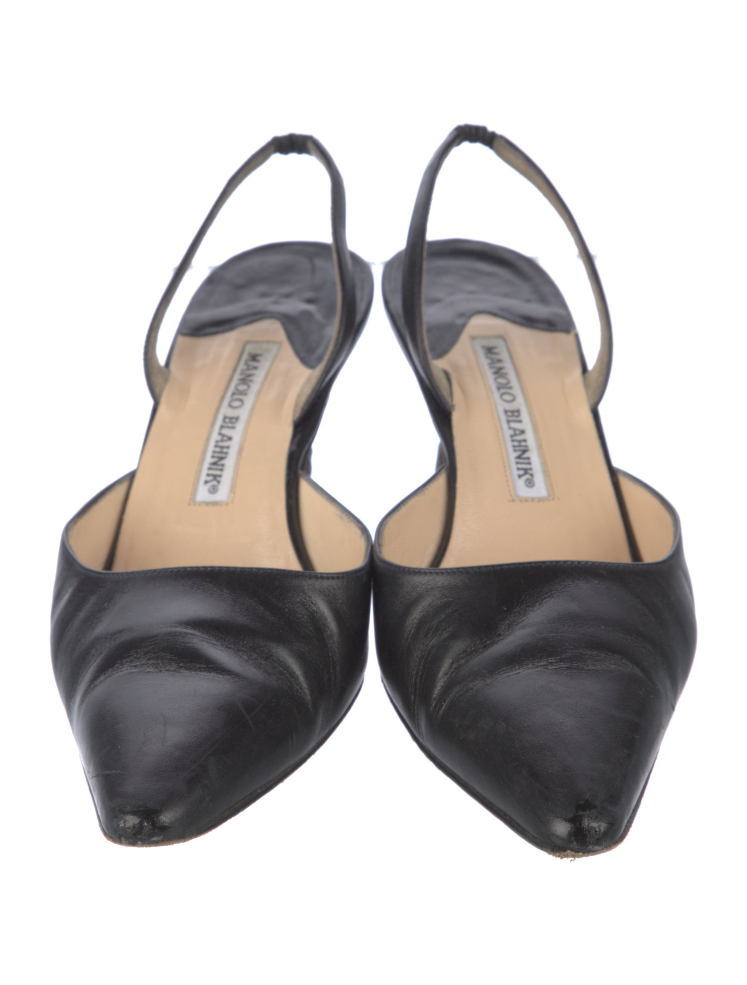 Manolo Blahnik Leather Slingback Pumps