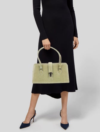 Manolo Blahnik Alligator Top Handle Bag