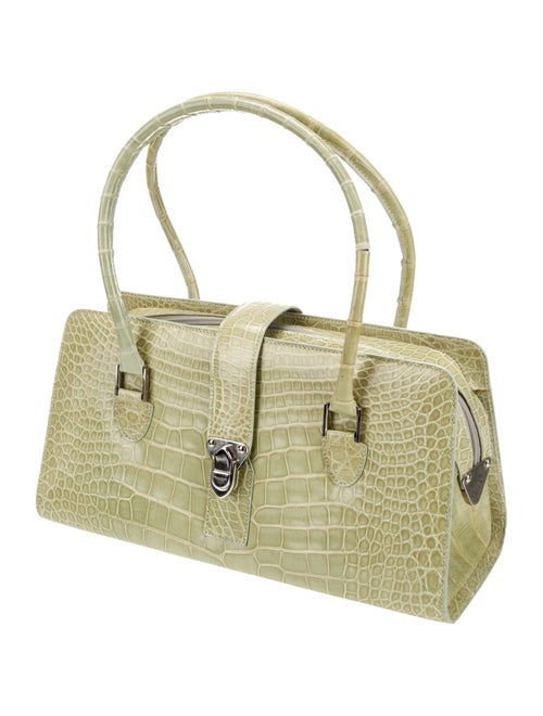 Manolo Blahnik Alligator Top Handle Bag