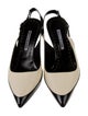 Manolo Blahnik Leather Colorblock Pattern Slingback Pumps