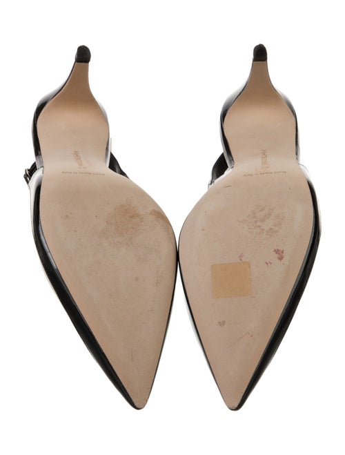 Manolo Blahnik Leather Colorblock Pattern Slingback Pumps