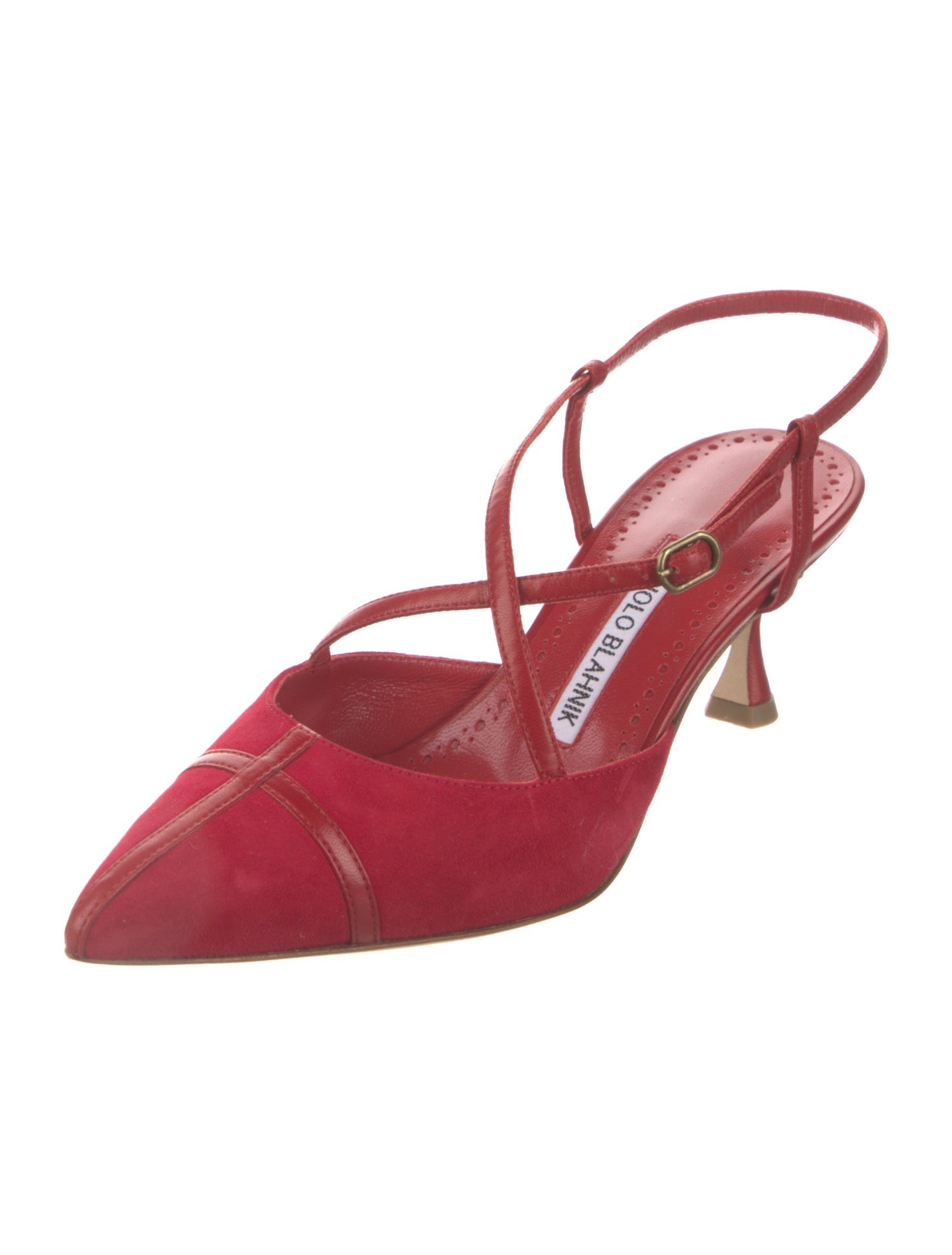 Manolo Blahnik Suede Slingback Pumps w/ Tags