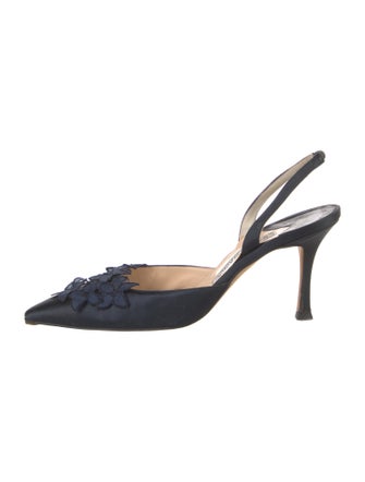 Manolo Blahnik Satin Slingback Pumps
