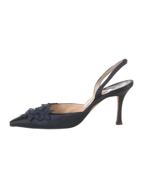 Manolo Blahnik Satin Slingback Pumps