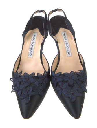 Manolo Blahnik Satin Slingback Pumps
