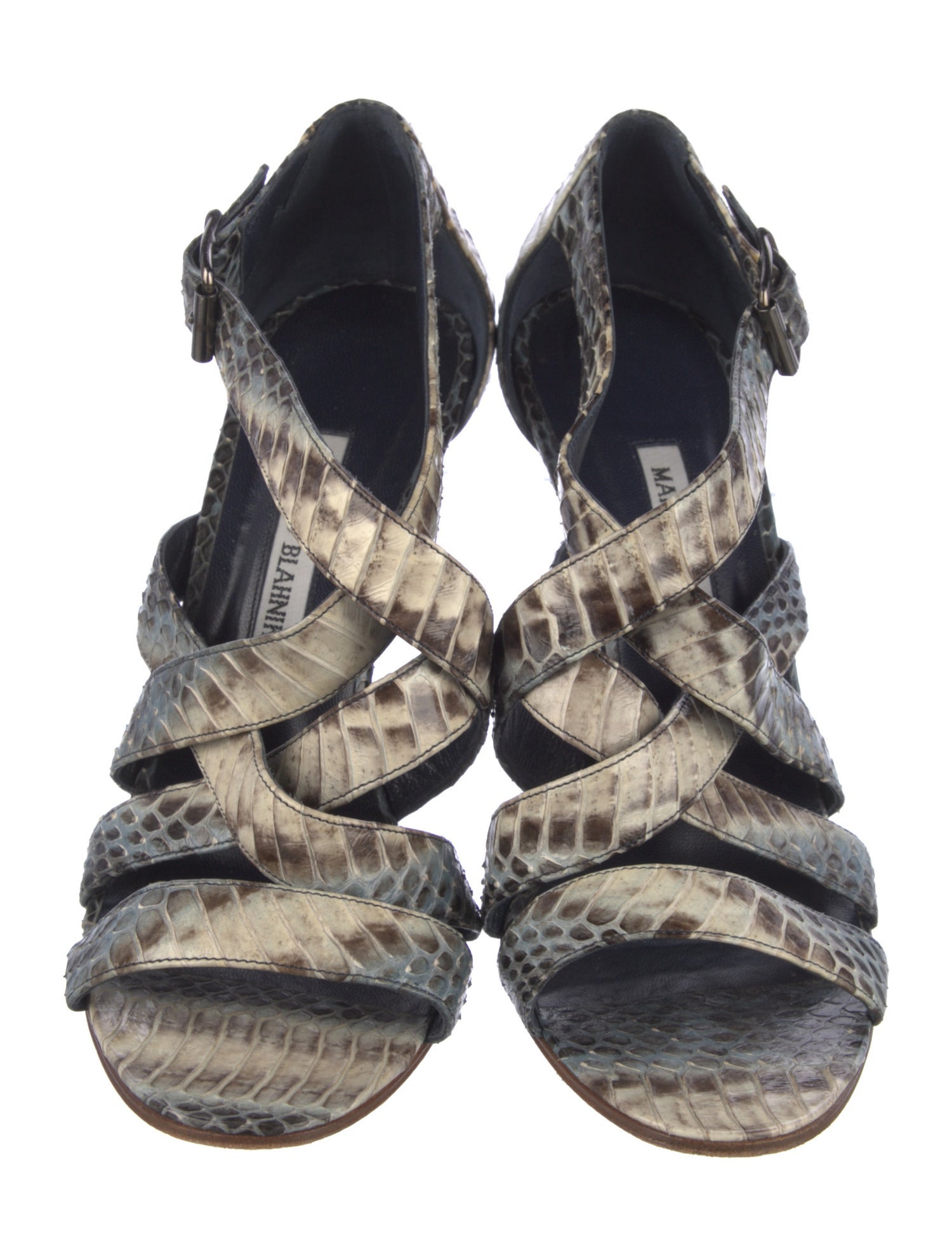 Manolo Blahnik Snakeskin Animal Print Sandals