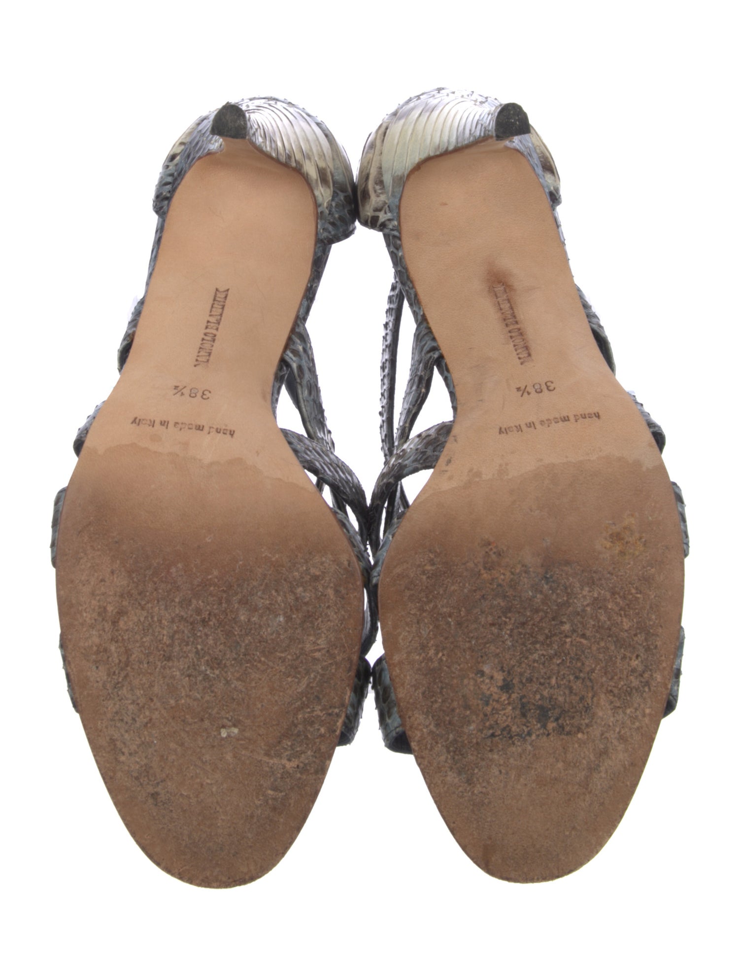 Manolo Blahnik Snakeskin Animal Print Sandals