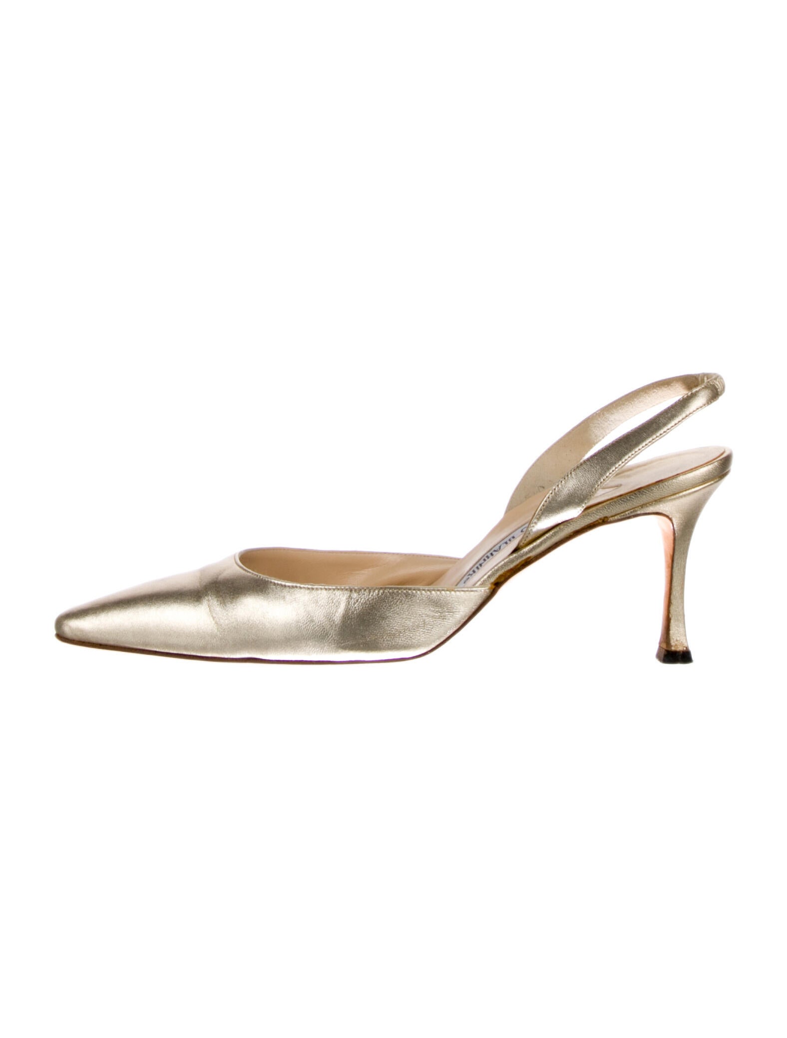 Manolo Blahnik Leather Slingback Pumps