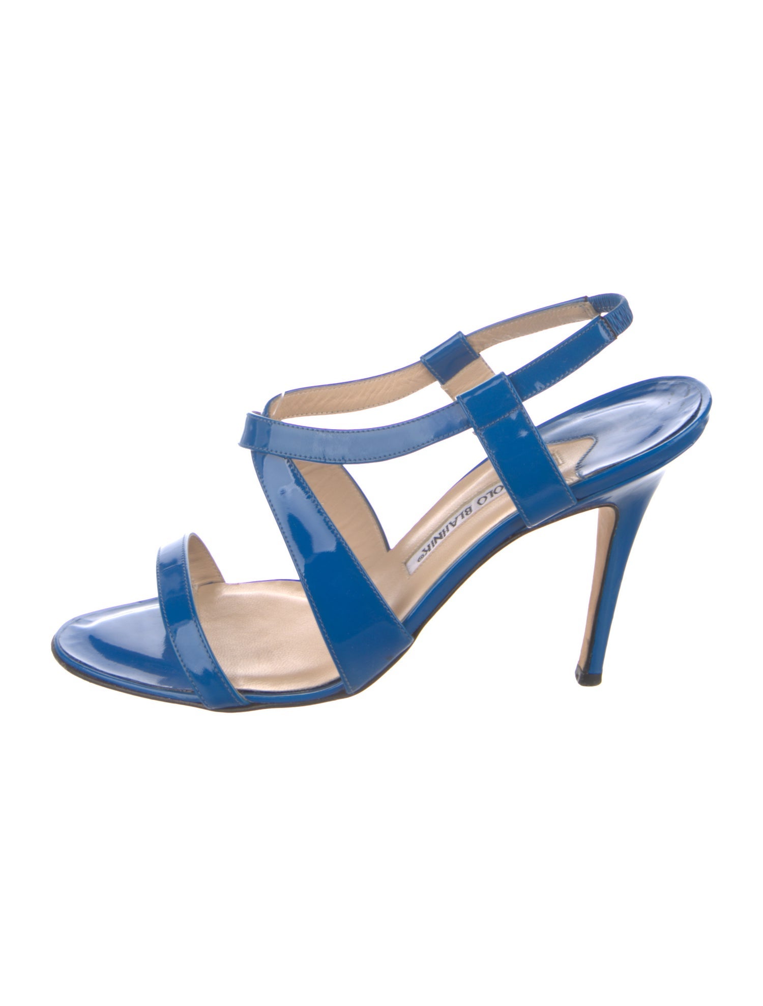 Manolo Blahnik Patent Leather Slingback Sandals