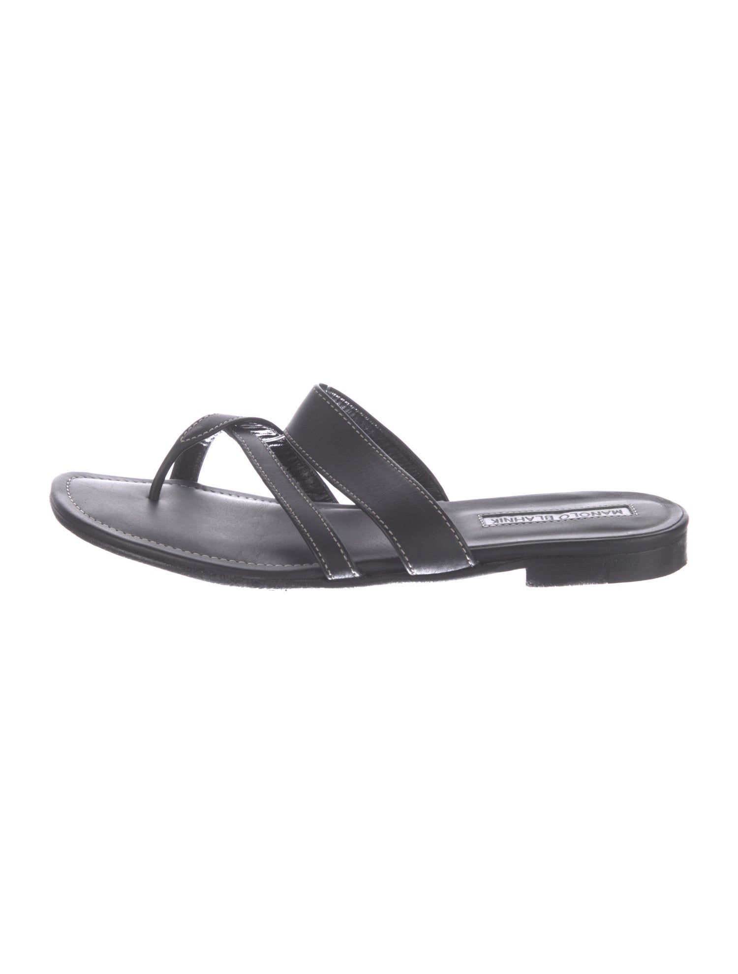 Manolo Blahnik Leather Slides