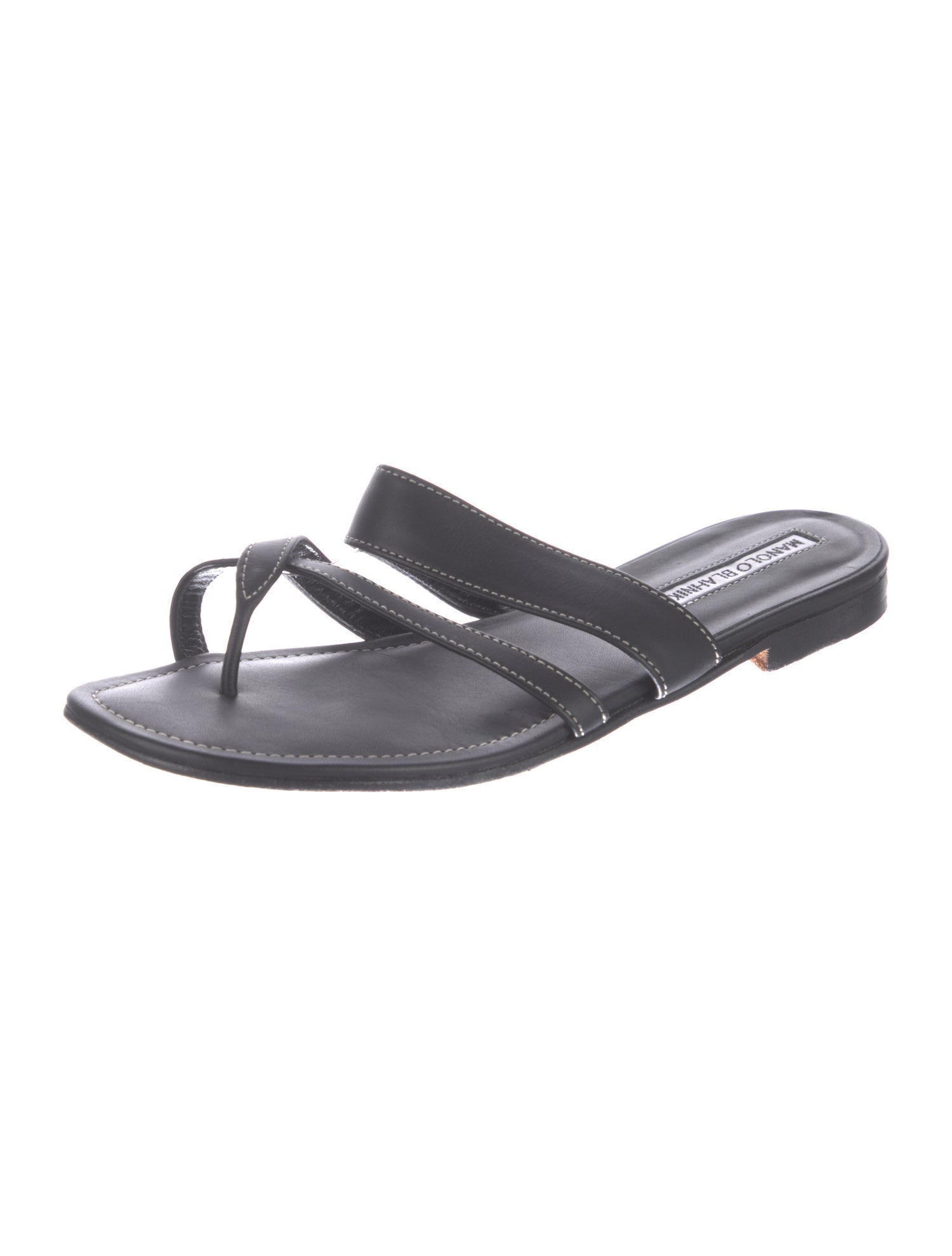 Manolo Blahnik Leather Slides