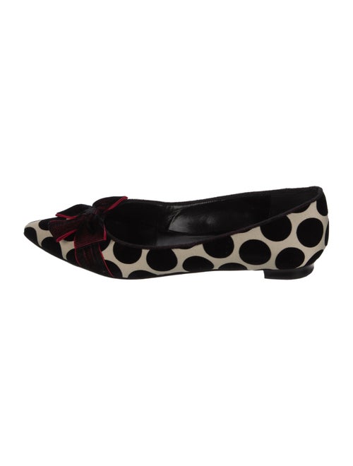 Manolo Blahnik Velvet Printed Ballet Flats