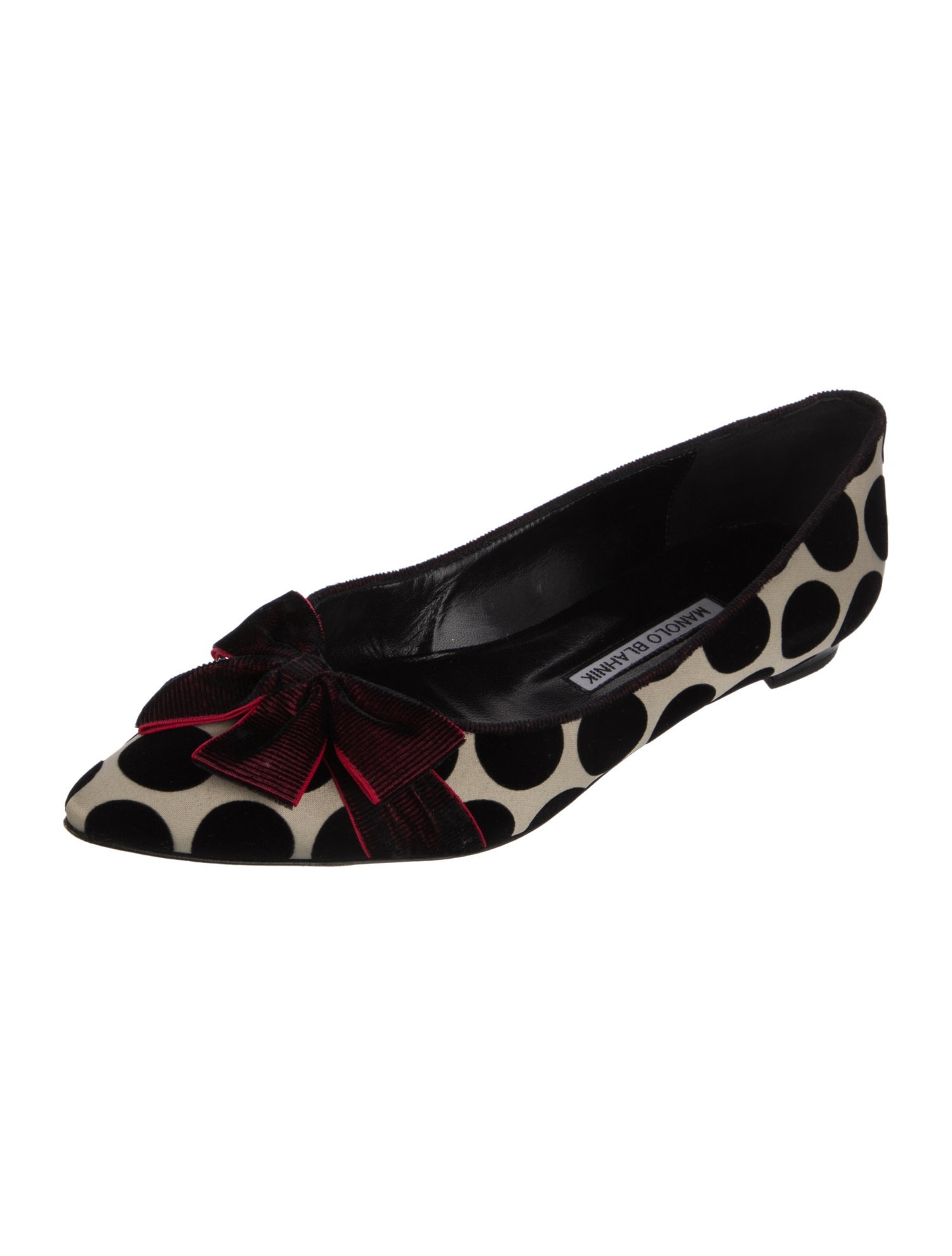 Manolo Blahnik Velvet Printed Ballet Flats