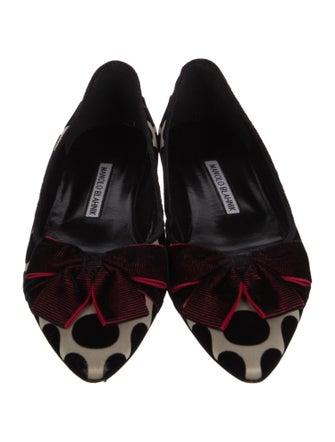 Manolo Blahnik Velvet Printed Ballet Flats