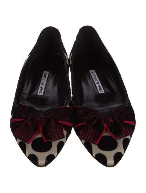 Manolo Blahnik Velvet Printed Ballet Flats