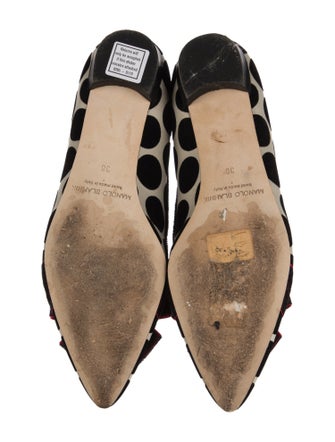 Manolo Blahnik Velvet Printed Ballet Flats