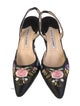 Manolo Blahnik Satin Floral Print Mules