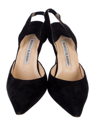 Manolo Blahnik Suede Slingback Pumps