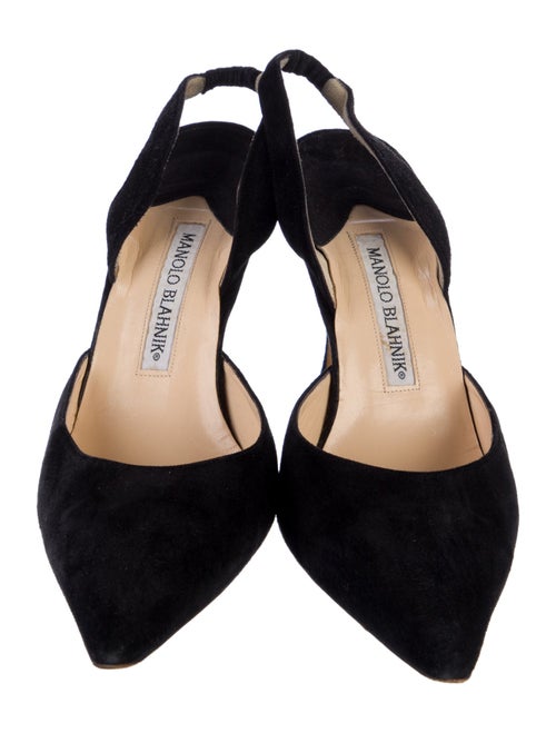 Manolo Blahnik Suede Slingback Pumps