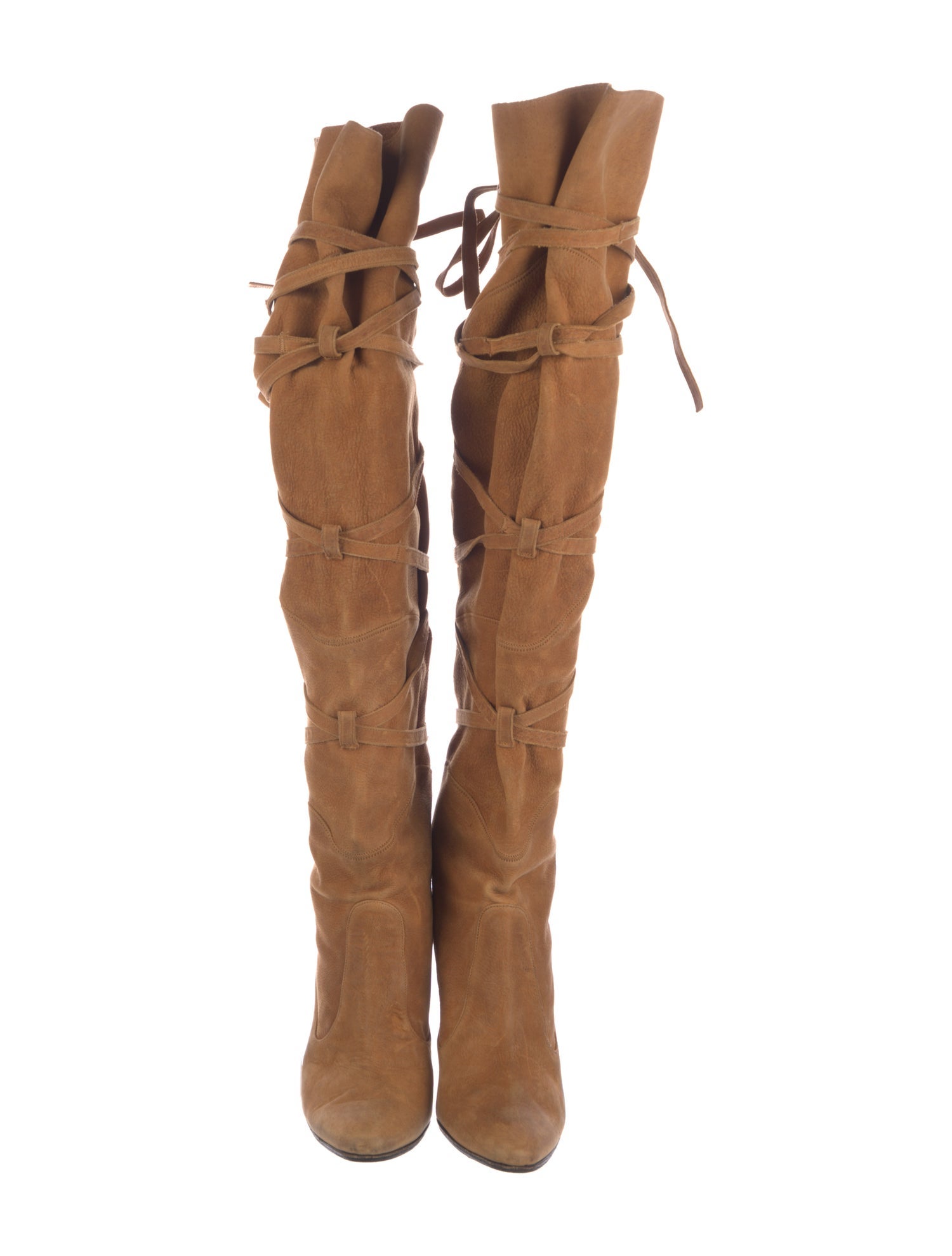 Manolo Blahnik Leather Slouch Boots