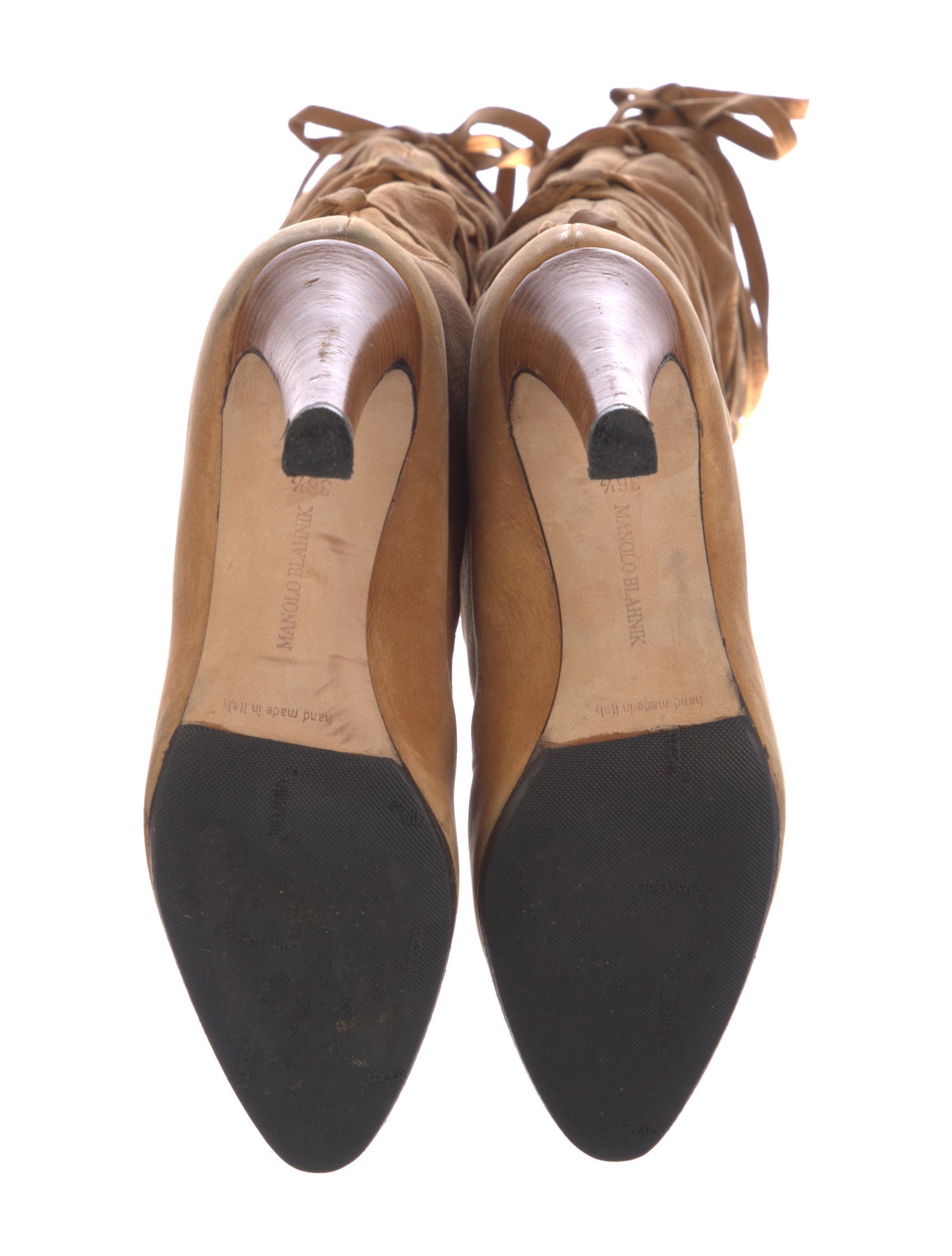 Manolo Blahnik Leather Slouch Boots