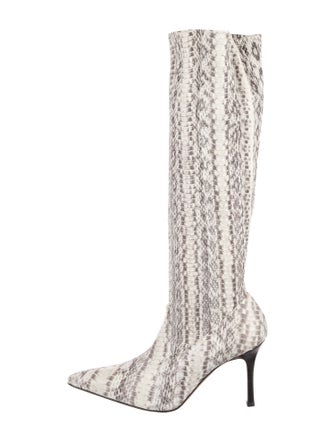 Manolo Blahnik Snakeskin Animal Print Boots